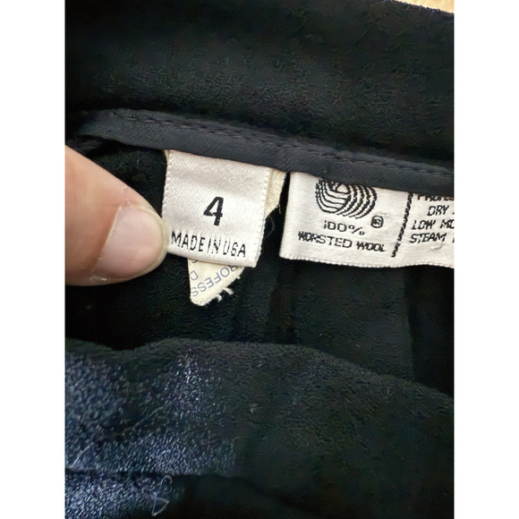 Vintage 100% Worsted Wool Evan Picone Black Unlined Skirt Zip Size 4 Workwear - Picture 2 of 4